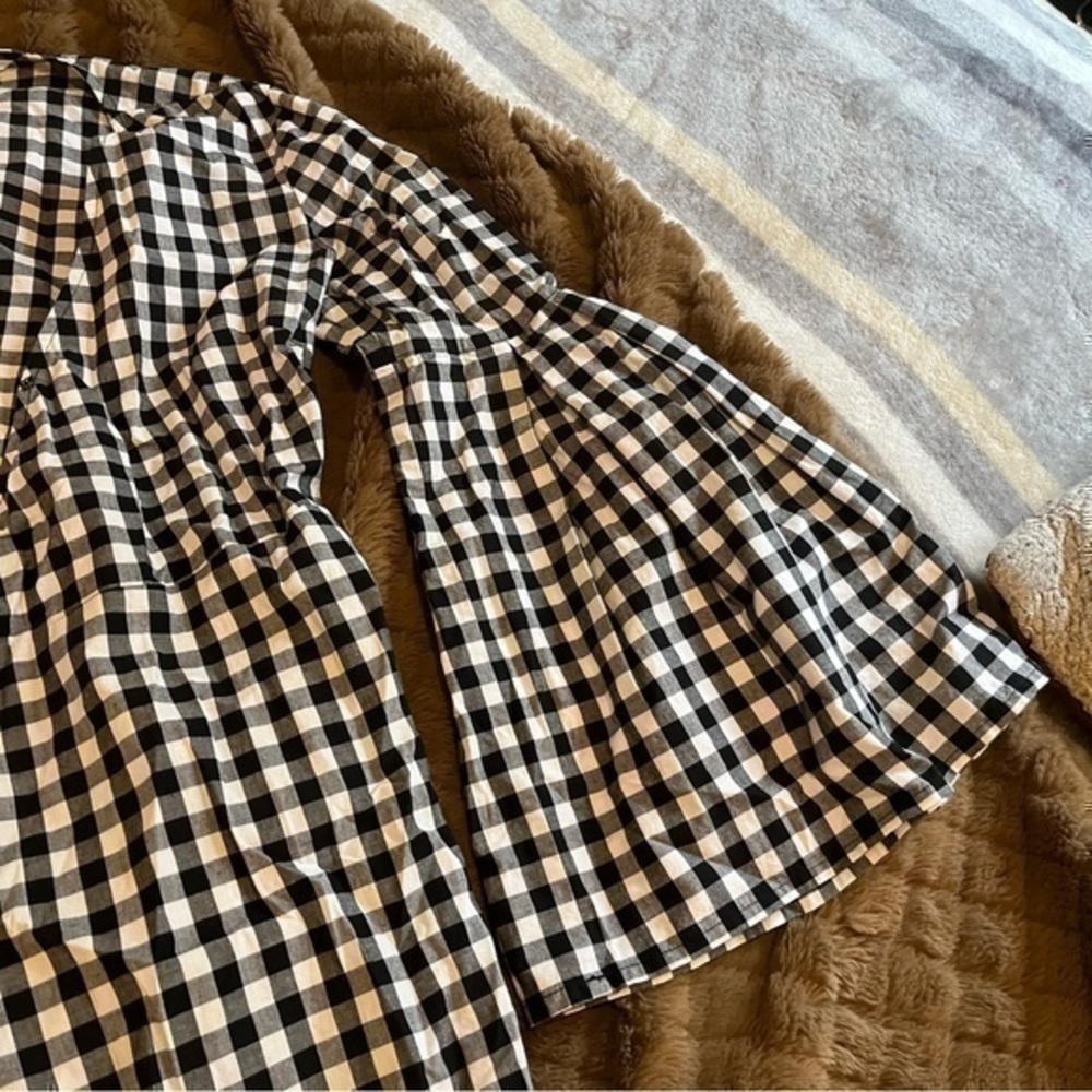 Bb Dakota plaid Bell sleeve tie cardigan - Picture 6 of 7